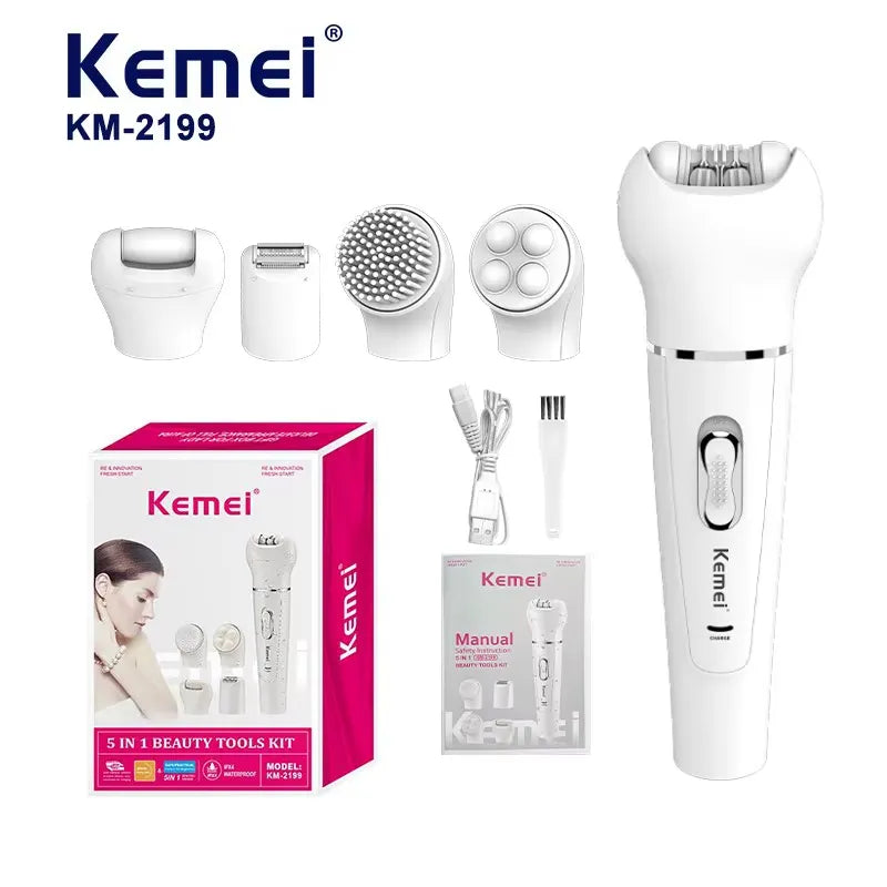 **5-in-1 Rechargeable Beauty & Hair Removal Kit**